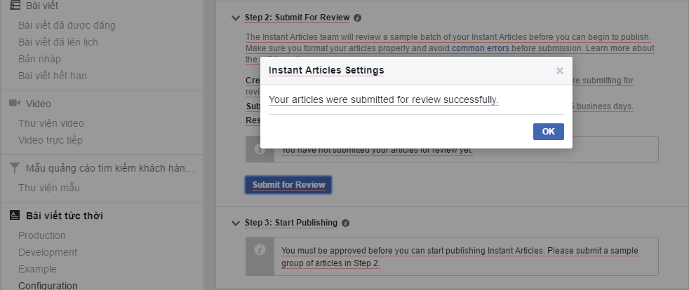 Hướng dẫn cài đặt Facebook Instant Articles