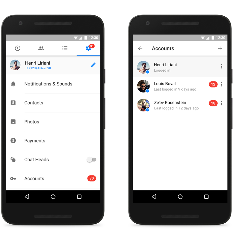 Facebook cập nhật tính năng messenger chát nhiều tài khoản trên thiết bị android