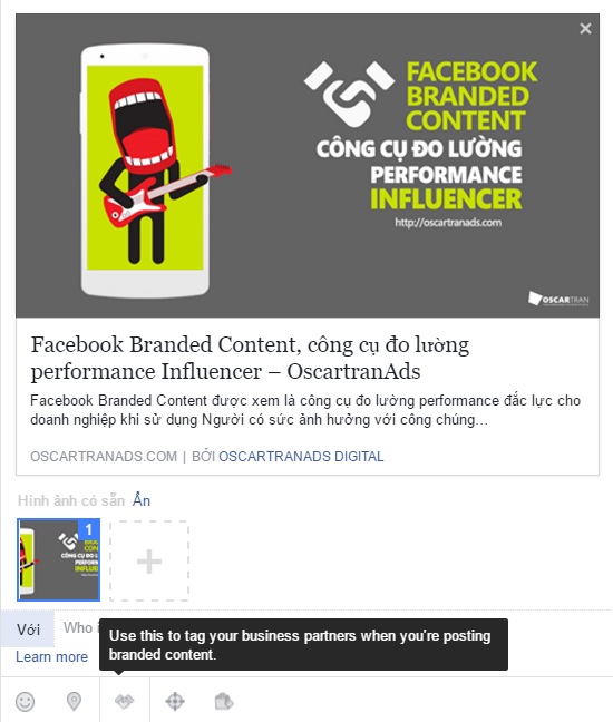 Facebook Branded Content, công cụ đo lường performance Influencer