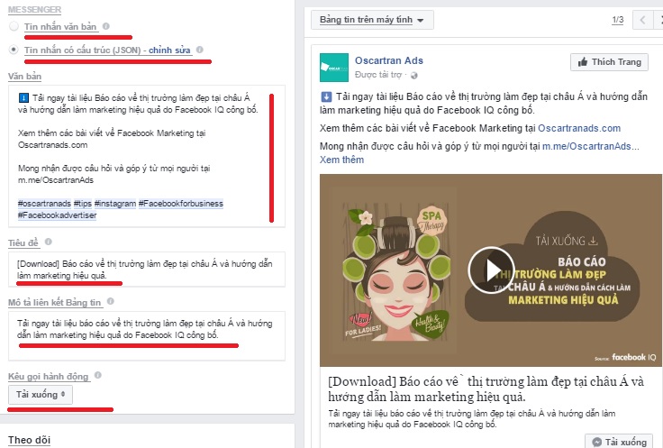 huong dan tao quang cao tu dong mo messenger tren facebook 4 - Hướng dẫn tạo quảng cáo tự động mở Messenger trên Facebook